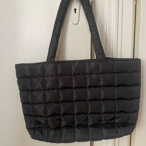 Black Quilted Tote Bag